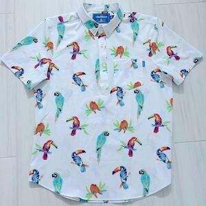 Chubbies Men’s Performance Polo shirt Dude Macaw Short Sleeve size L